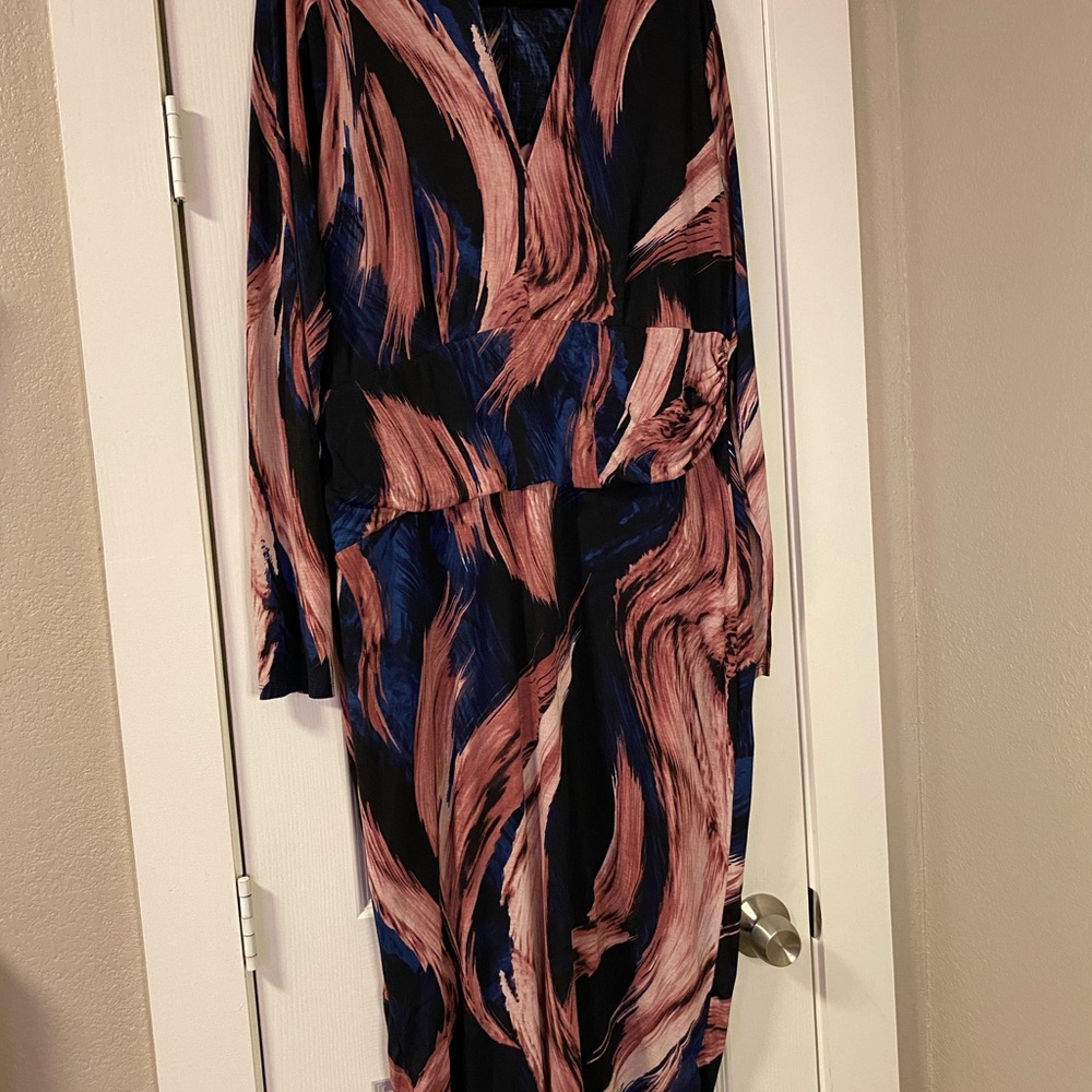 Fashion Nova Blue and Pink Patterned Top